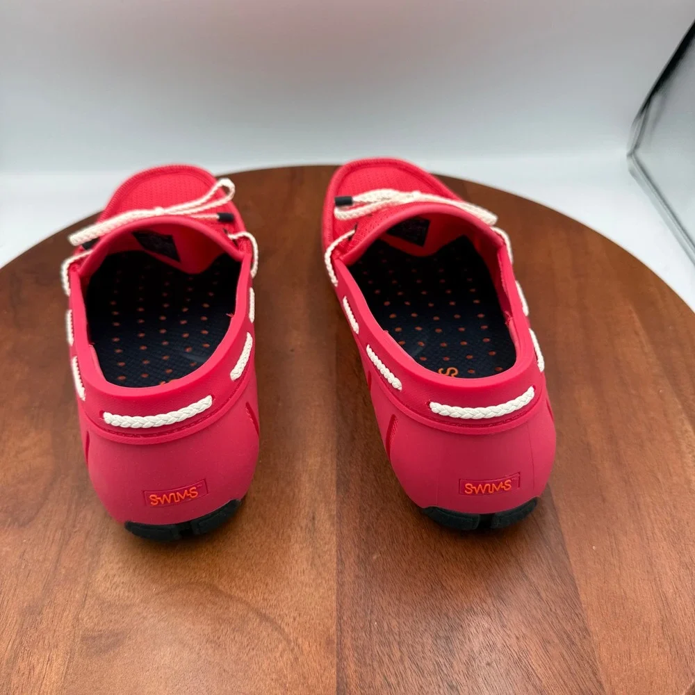 SWIMS Men Braided Lace Loafer Campari Red Water Resistant Shoes 21215-903 Size 7